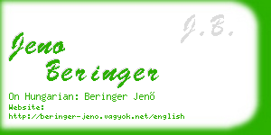 jeno beringer business card